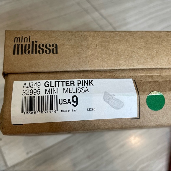 Mini Melissa Campana Mary Jane Toddler Flats Ballerinas 32995 with Box Glitter 9 - Picture 10 of 13